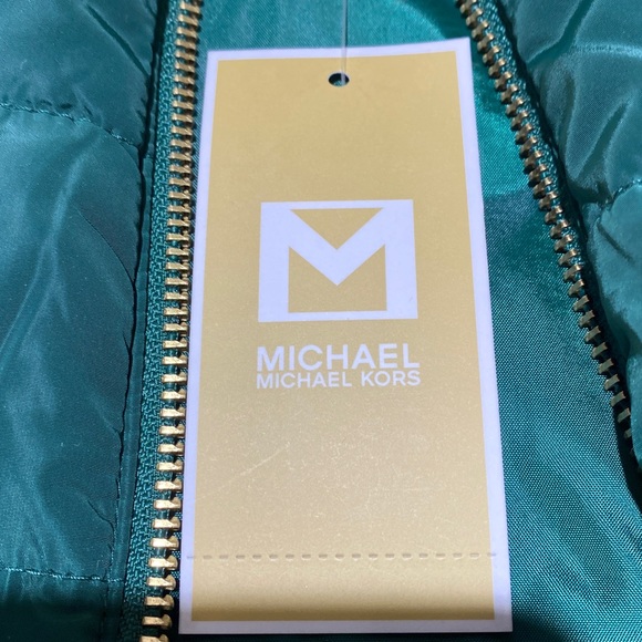 Michael Michael Kors Women’s Puffer Vest Dark Emerald Green Size XL NWT - Picture 7 of 13